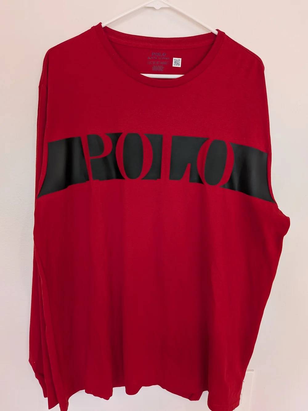 Polo Ralph Lauren Men Red Black Logo Long Sleeve Graphic Tee Shirt XL NWOT